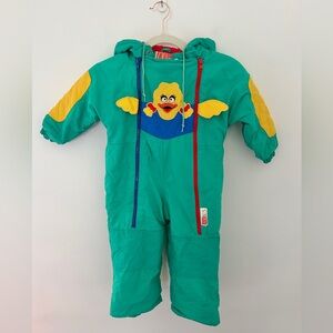 McKids Vintage 90s Toddler Snowsuit Size 3 Unisex Nylon Duck Graphic Multicolour